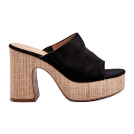 Chaussons pour femmes à talons hauts, noir, Siobhan