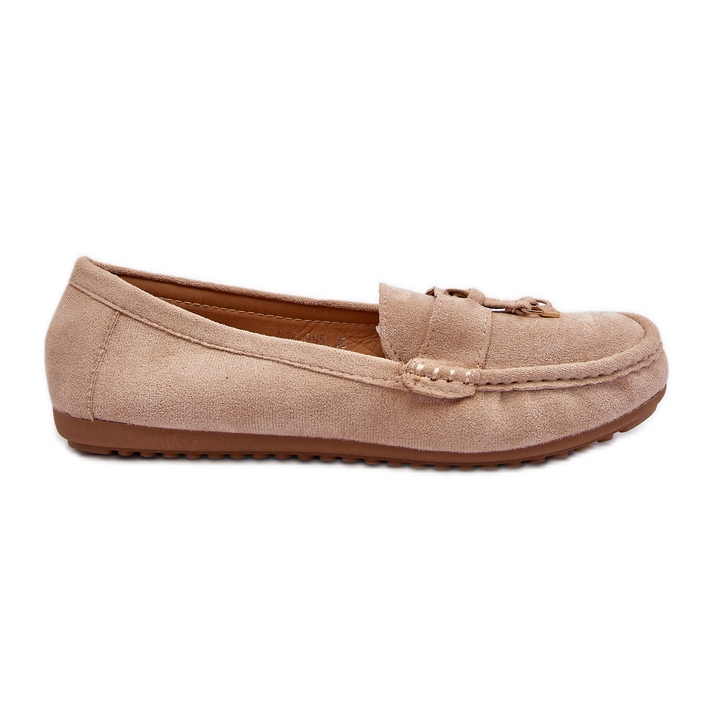 Mocassins Classiques En Daim Pour Femme Beige Ontala
