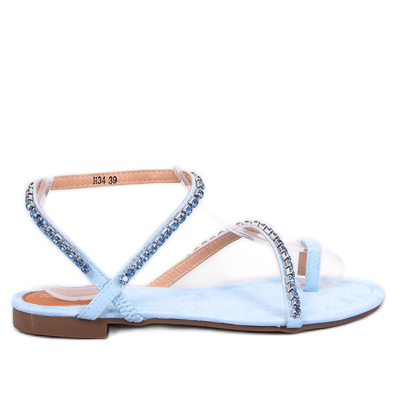 Ayless Sandales tongs bleues avec strass Ayless Sandales tongs bleues avec strass