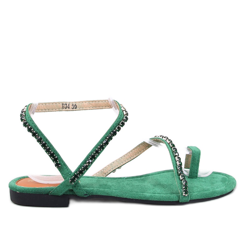 Sandales tongs avec zircons Ayless Green vert