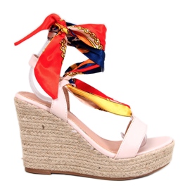 Birrel Sandales espadrilles compensées beiges