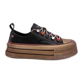 Baskets à plateforme pour femmes GOE NN2N4053 Noir le noir