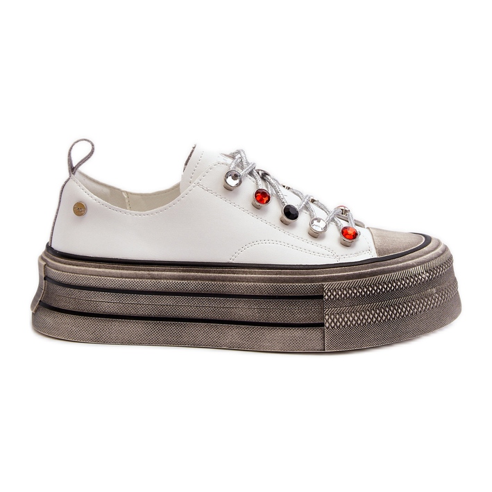 Baskets à plateforme pour femmes GOE NN2N4054 Blanc blanche