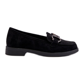 Vinceza Mocassins Pour Femmes En Daim Avec Décoration Noir Echonesa le noir