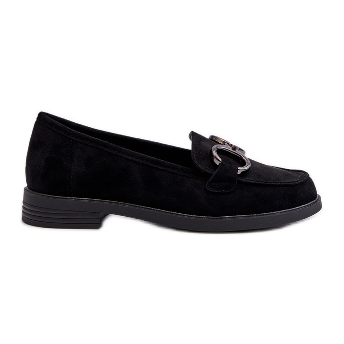 Vinceza Mocassins Pour Femmes En Daim Avec Décoration Noir Echonesa le noir