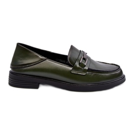 Vinceza Mocassins Cuir Femme Vert Foncé Nurea