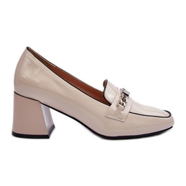 Vinceza Escarpins à petit talon laqués à décor graines de pavot beige Vinceza Escarpins à petit talon laqués à décor graines de pavot beige