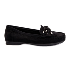 Mocassins femme en daim avec décoration, Daphikaia Noir le noir