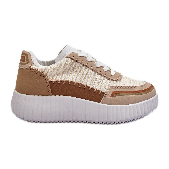 Baskets Plateformes Femme Beige Redala