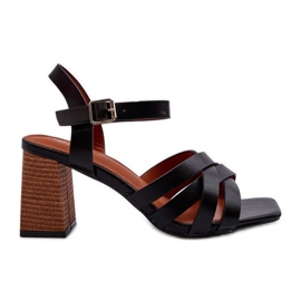Sandales Femme à Talon Haut Noir Opifiana