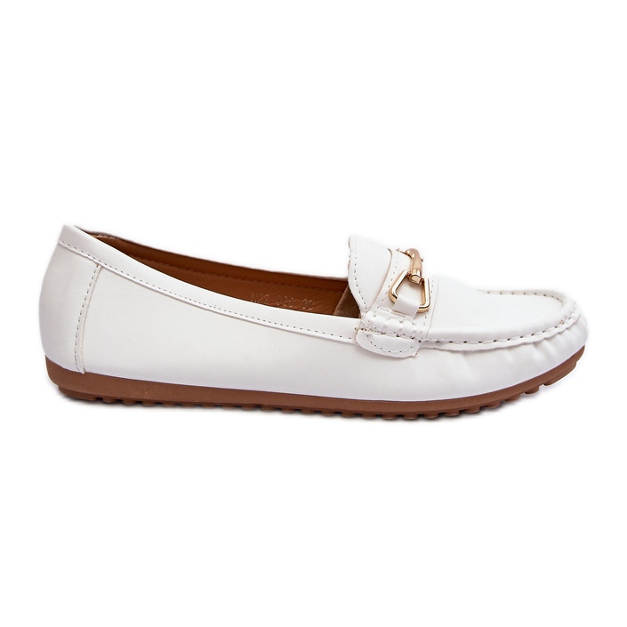 Mocassins classiques pour femmes avec décoration, blanc Ainslee blanche Mocassins classiques pour femmes avec décoration, blanc Ainslee blanche
