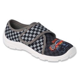 Befado chaussons enfants 974Y540 application voiture noir et gris à carreaux