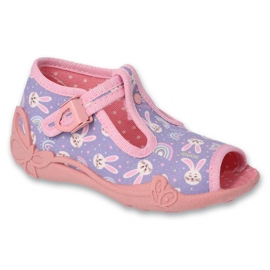 Befado chaussons enfant avec fermoir 213P143 lapins violets