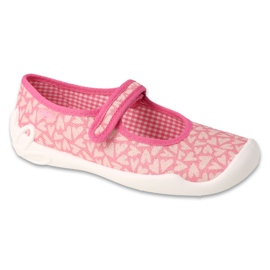 Befado chaussons enfant avec velcro 114Y525 coeurs roses Befado chaussons enfant avec velcro 114Y525 coeurs roses