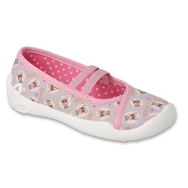 Chaussons enfants Befado 116Y325 rose dans un ours en peluche