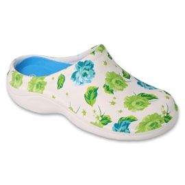 Dr.ORTO Befado chaussons en mousse pour femmes 154D109 motif plantes blanches