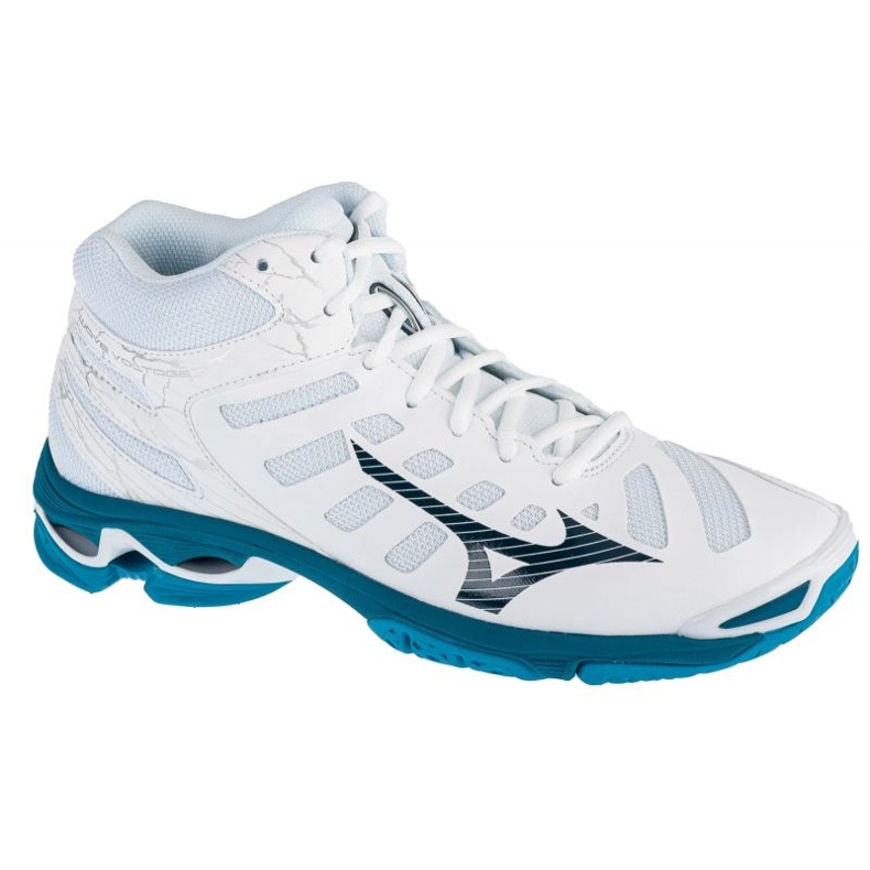 Chaussures de volley-ball Mizuno Wave Voltage Mid M V1GA216586 blanche Chaussures de volley-ball Mizuno Wave Voltage Mid M V1GA216586 blanche