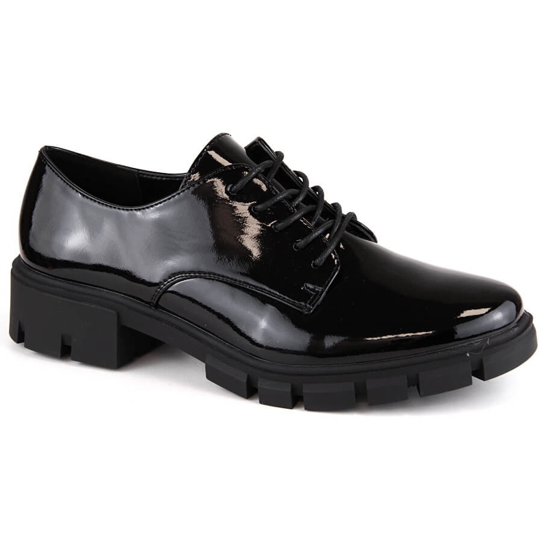 M. DASZYŃSKI Chaussures richelieu vernies noires pour femme M.Daszyński MR23119-5 le noir