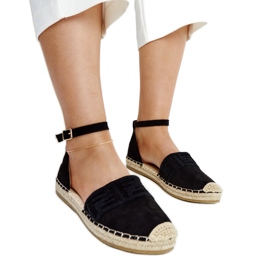 Espadrilles noires avec broderie décorative Sonja