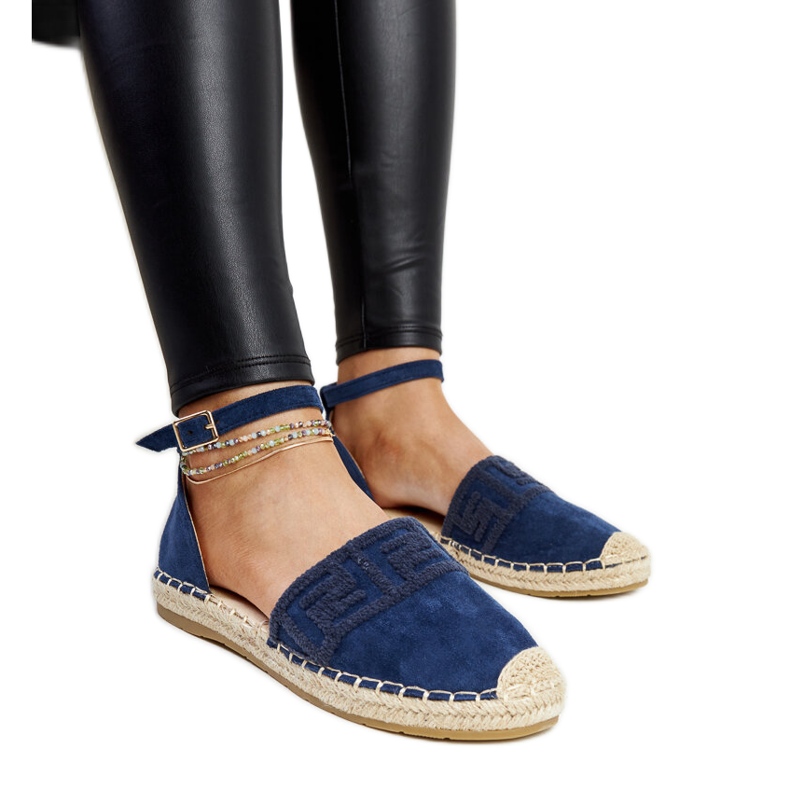 Espadrilles bleu marine avec broderie décorative Sonja
