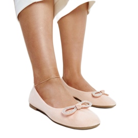 Ballerines rose clair à nœud Gaillou