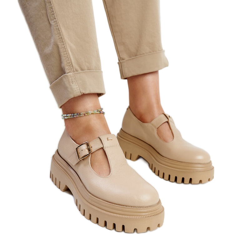 Chaussures Karino en cuir beige foncé