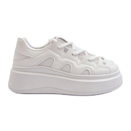 Baskets Femme À Laçage Épais Blanc Vinali