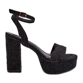 Sandales en jean à talon haut Noir Acrana