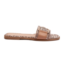 Tongs brillantes pour femmes avec décoration d'orteil marron brun Tongs brillantes pour femmes avec décoration d'orteil marron brun