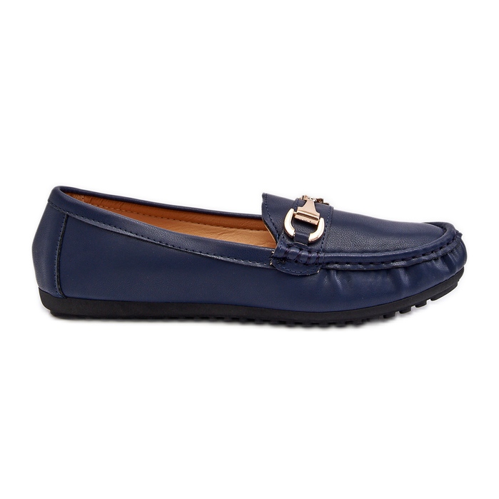 Mocassins Classiques Femme En Cuir Eco Bleu Marine Demese