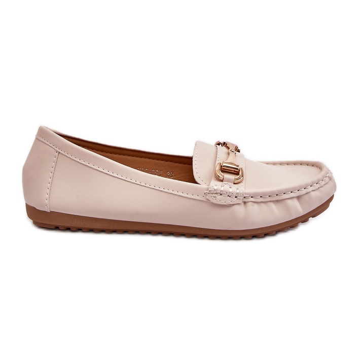 Mocassins Classiques En Cuir Écologique Pour Femme Beige Demese