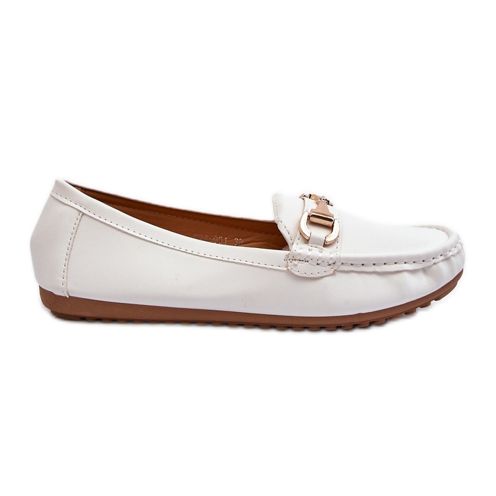 Mocassins Classiques En Cuir Écologique Pour Femme Blanc Demese blanche