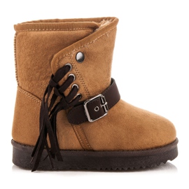 Kylie Bottes à franges brun