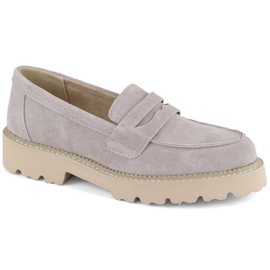 Chaussures en cuir suédé mocassins femme taupe Filippo DP6090 beige
