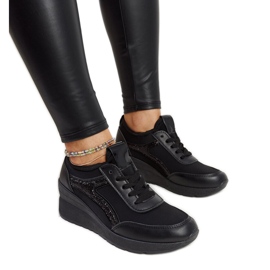 Baskets compensées Hermina noires le noir