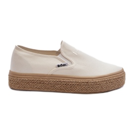 Baskets à enfiler pour femmes avec tresse Lee Cooper LCW-24-44-2430 blanc