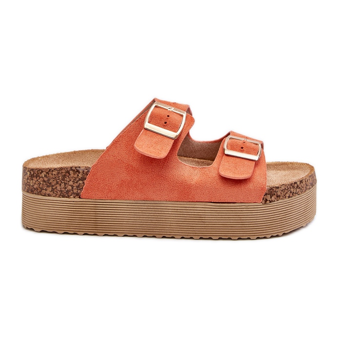 Tongs Plateforme Pour Femmes Avec Boucles Orange Lolpey