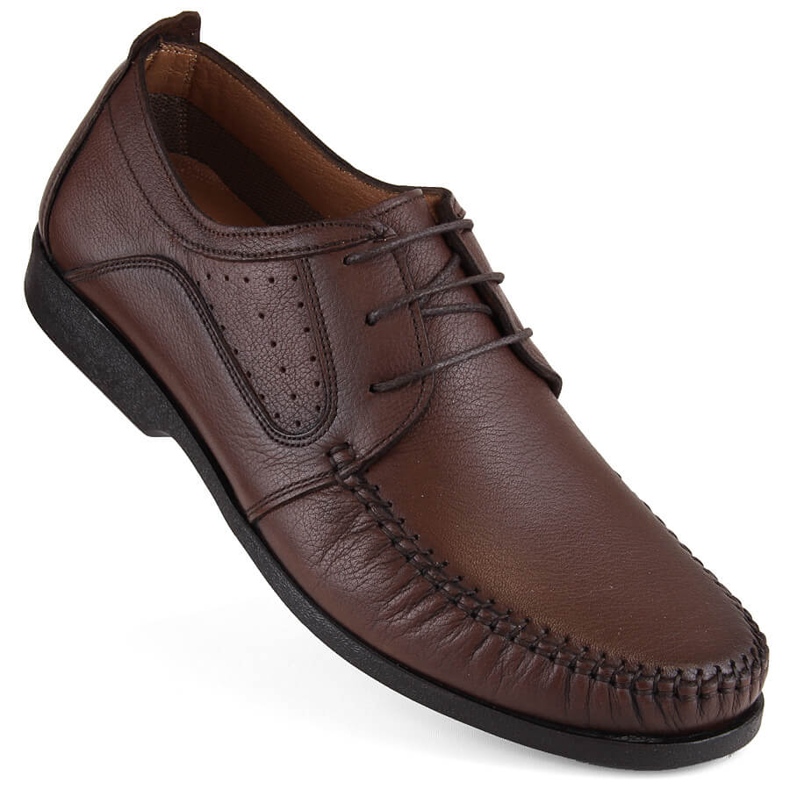 Chaussures homme en cuir, mocassins à lacets, marron, T.Sokolski W21-900 brun