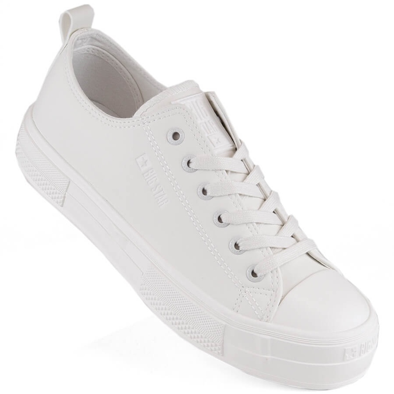 Baskets femme blanches en éco-cuir Big Star NN274860