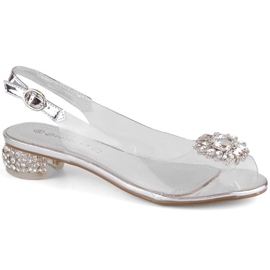 Sandales femme transparentes avec zircons argentés Potocki WS43301