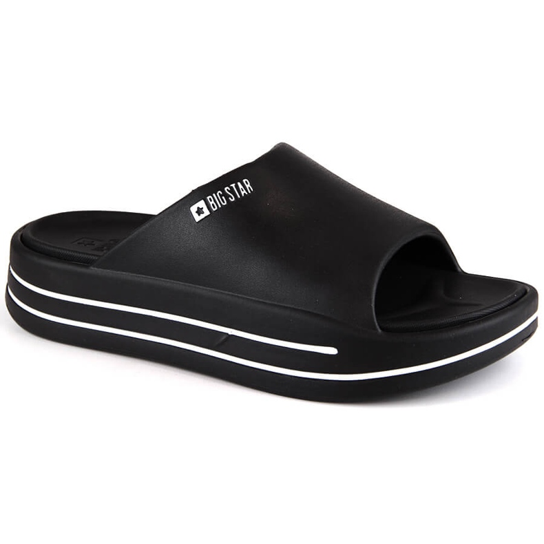 Tongs plateforme noires pour femmes Big Star NN274A037 le noir