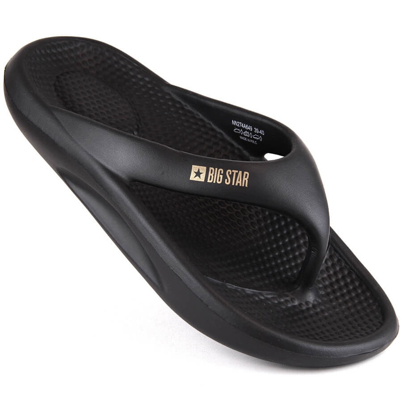 Tongs noires femme Big Star NN274A649 le noir