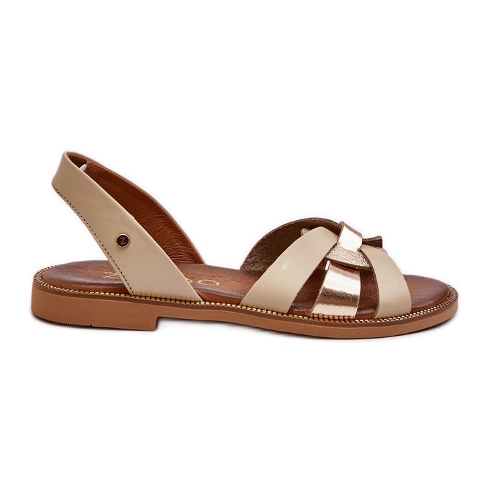 Zazoo 40382 Sandales en cuir pour femme, Beige