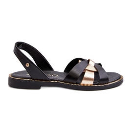 Zazoo 40382 Sandales Femme Cuir Noir