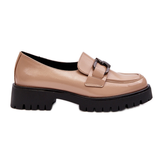Vinceza Mocassins femme cuir verni Beige Santtes