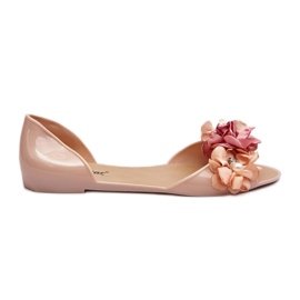 Ballerines Femme En Caoutchouc À Fleurs, Beige Junikla