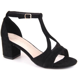 Sandales à talons en daim Potocki W WOL224A, noir le noir