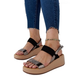 Sandales compensées Tonka noir