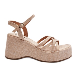 Sandales compensées et plateforme beige clair Oporia Sandales compensées et plateforme beige clair Oporia