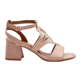 Sandales à talons bas Eleriva couleur chair beige Sandales à talons bas Eleriva couleur chair beige